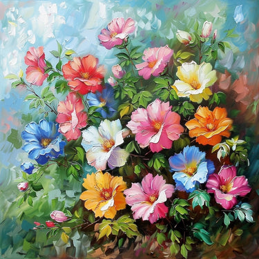 Beautiful Flowers Oil Canvas